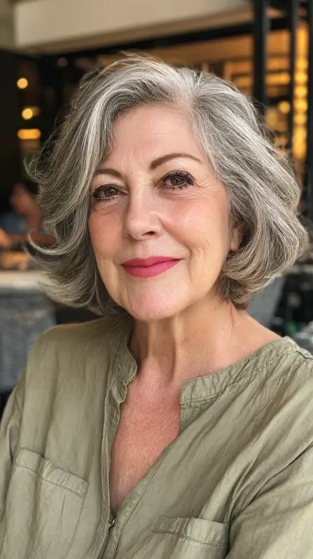 Chic Textured Chin-Length Bob with Soft Volume