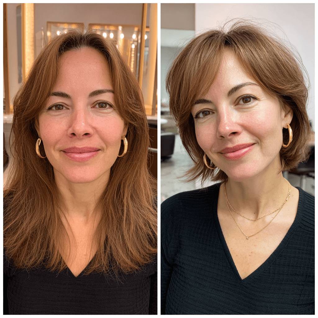 Chic Textured Long Layered Cut with Soft Bangs