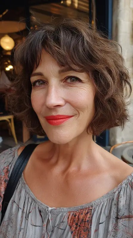 Chic Textured Micro Bob with Defined Curls