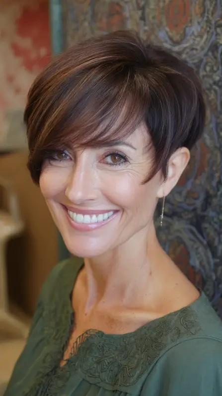 Chic Textured Short Crop with Side-Swept Bangs