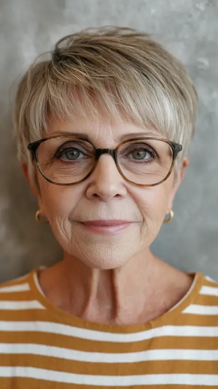 Chic Textured Short Crop with Subtle Highlights