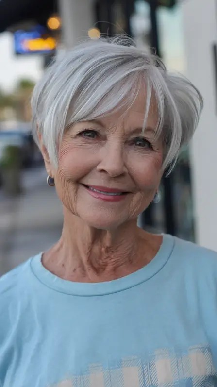 Chic Textured Short Cut with Soft Bangs