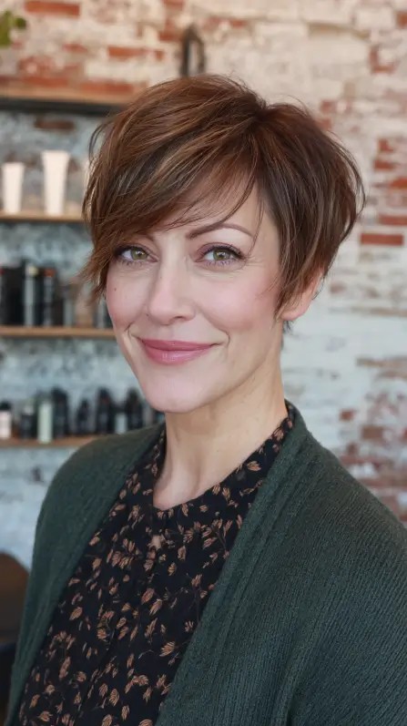 Chic Textured Stacked Pixie with Soft Layers