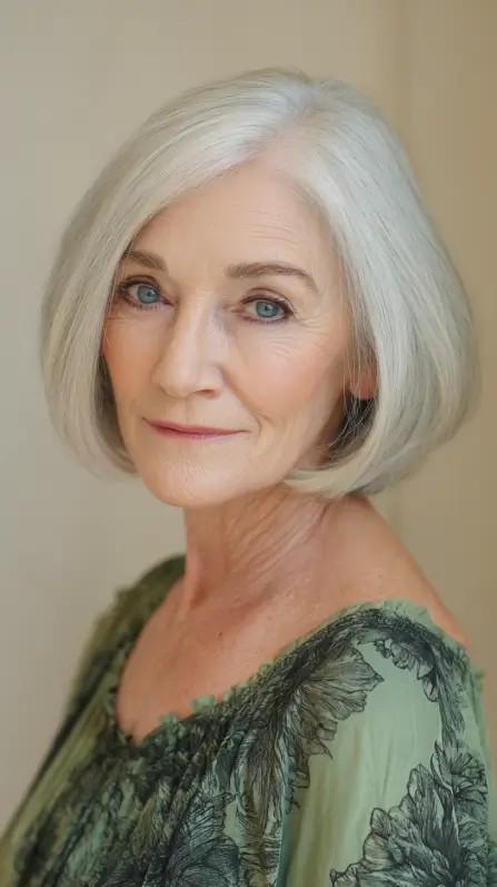 Classic A-Line Bob with Subtle Highlights