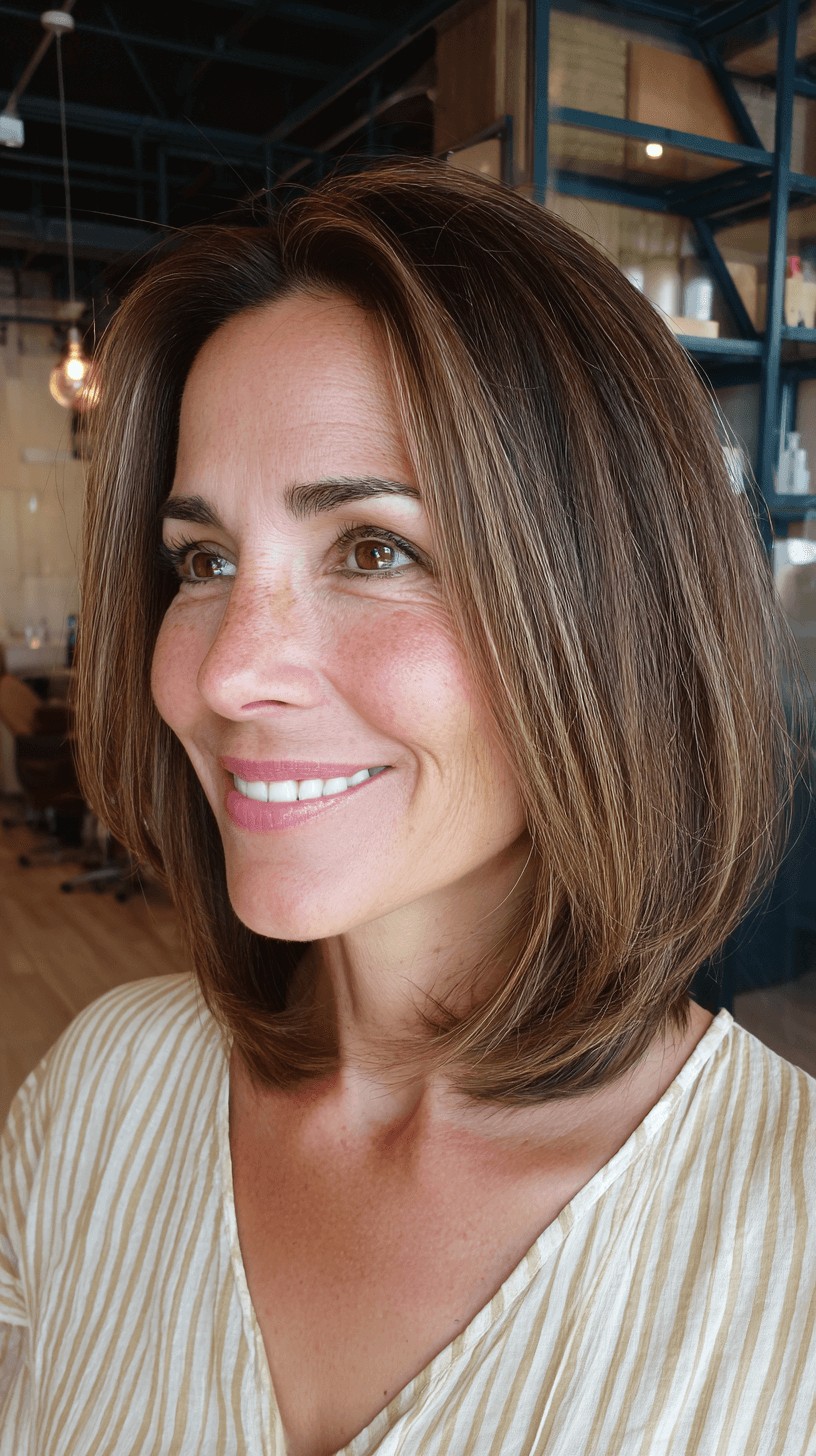 Classic Blunt Bob with Subtle Dimensional Highlights