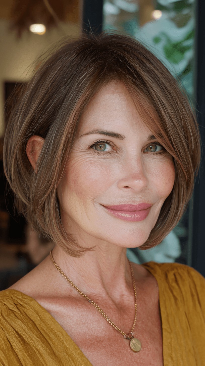 Classic Stacked Bob with Subtle Face-Framing Layers