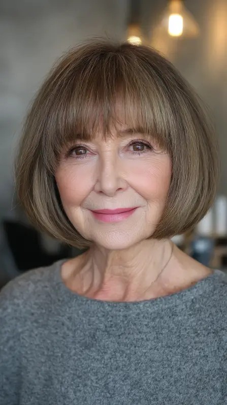 Classic Textured Bob with Soft Bangs