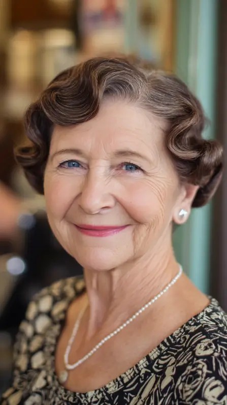 Classic Vintage Finger Waves with Soft Edges