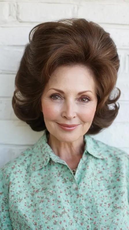 Classic Voluminous Vintage Bouffant with Soft Waves