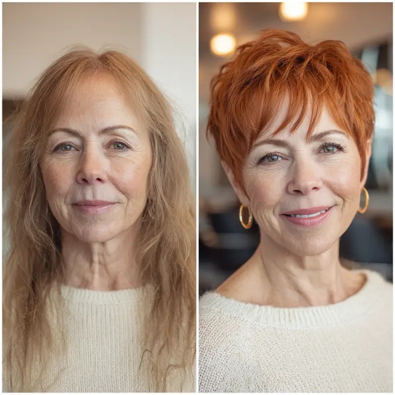 Dynamic Fiery Red Pixie Cut with Textured Layers