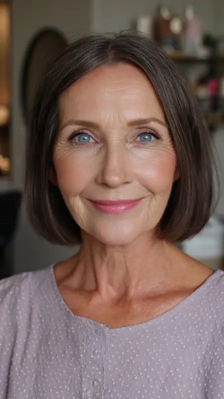 Elegant Chin-Length Micro Bob with Soft Edges