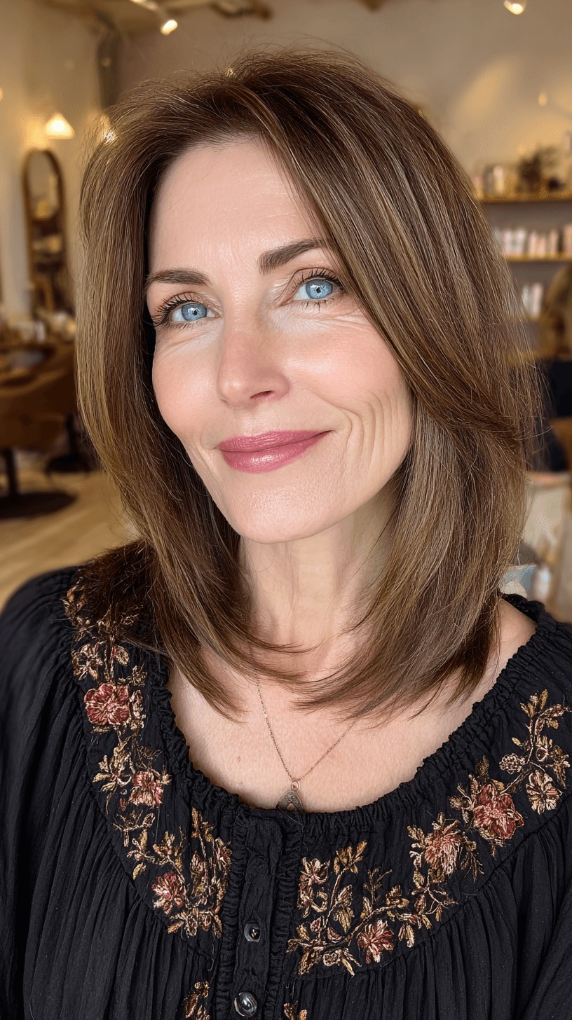 Elegant Medium-Length Bob with Subtle Face-Framing Layers