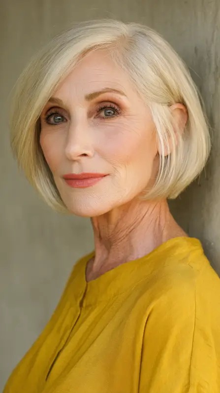 Elegant Soft Blonde Bob with Subtle Layers