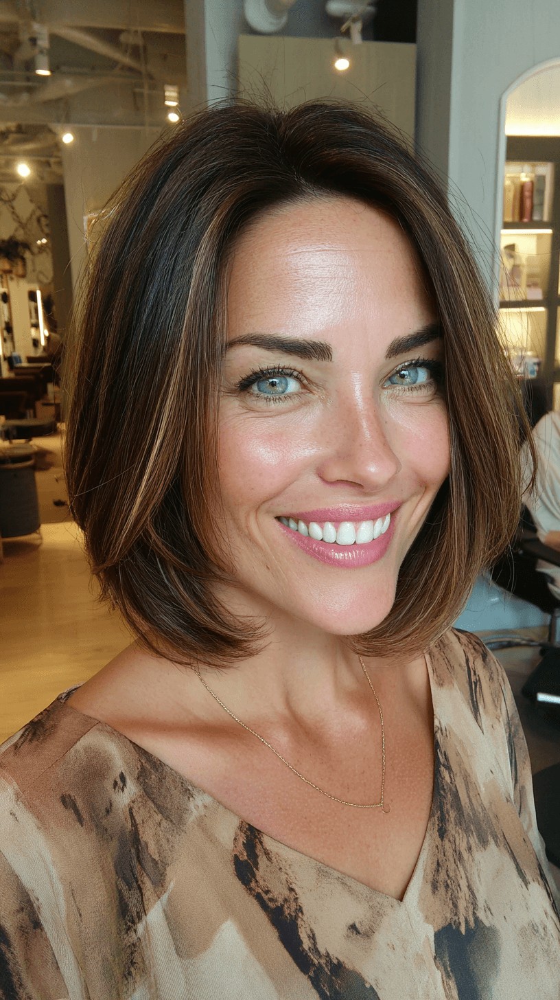 Modern Blunt Bob with Subtle Layered Texture