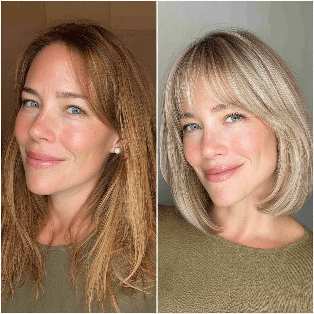Modern Blunt Lob with Soft Bangs