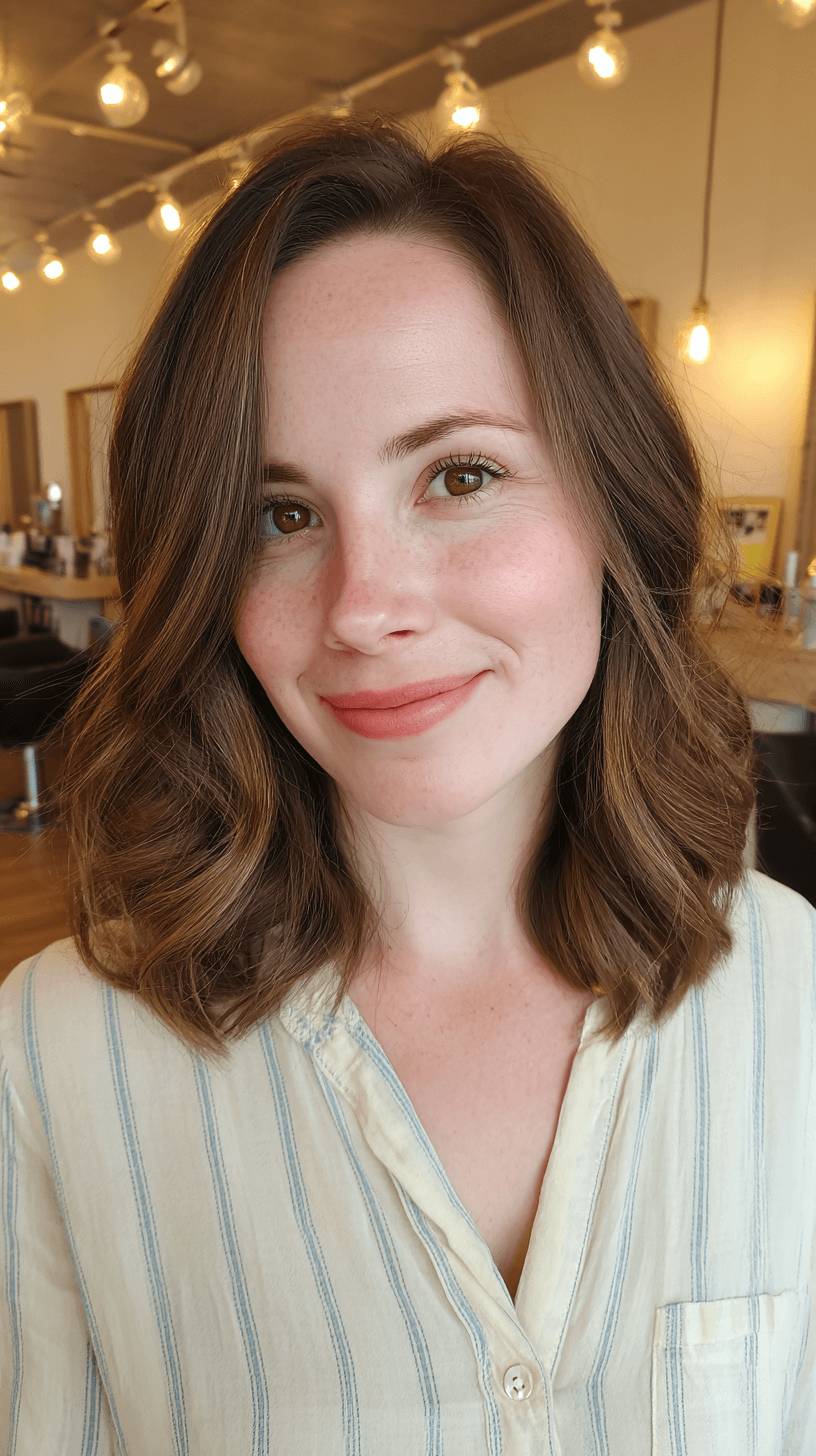 Modern Soft Layered Bob with Gentle Waves