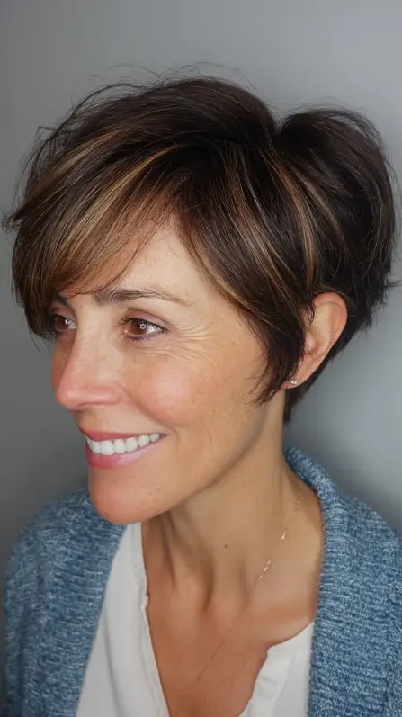 Modern Stacked Pixie with Subtle Face-Framing Layers