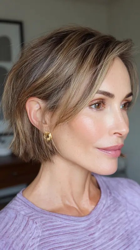 Modern Textured Bob with Subtle Highlights