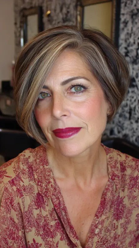 Modern Textured Micro Bob with Highlights