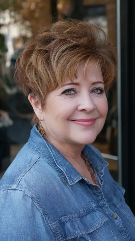 Modern Textured Stacked Pixie Cut with Gentle Waves