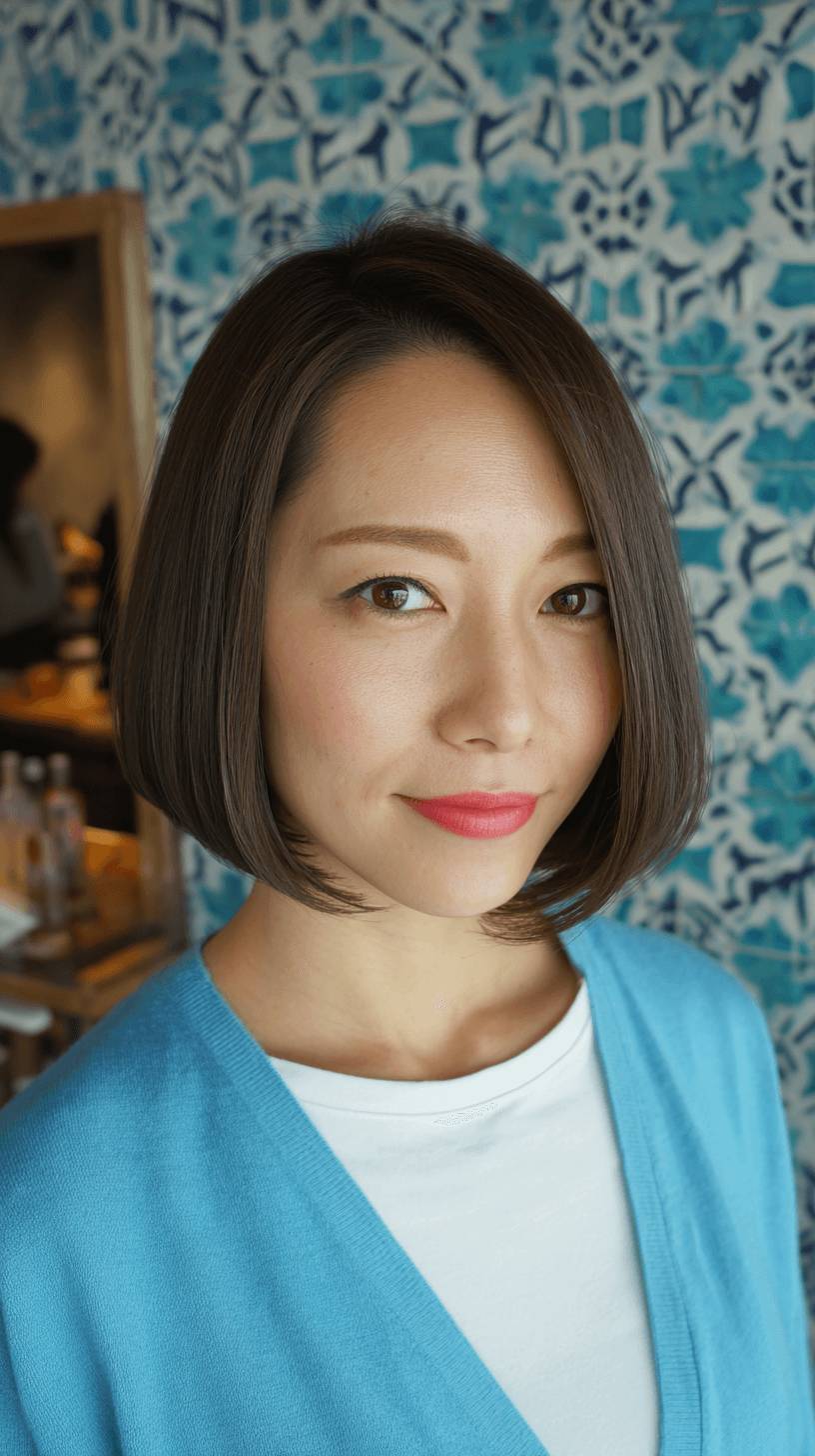 Polished Blunt Bob with Subtle Inward Curl