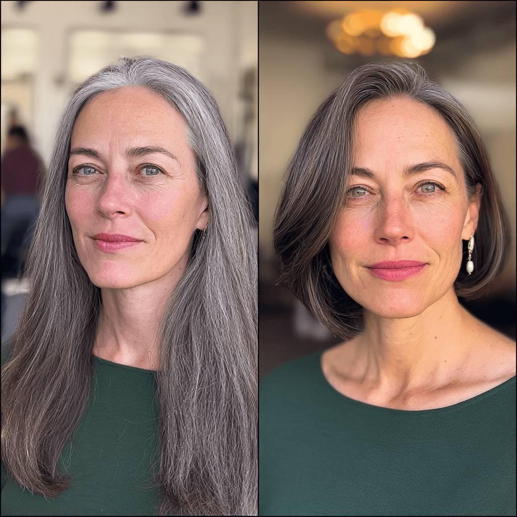 Sleek A-Line Bob with Gentle Waves