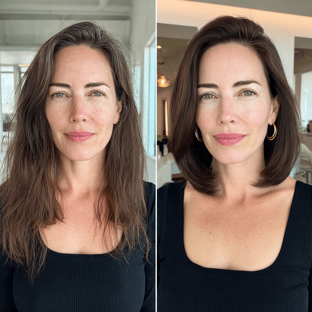 Sleek A-Line Bob with Subtle Waves