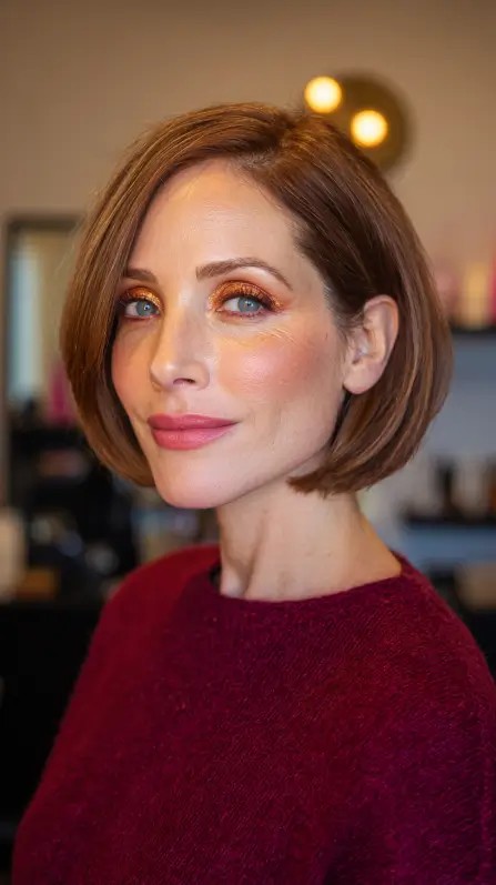Sleek Chin-Length Bob with Subtle Face-Framing Layers