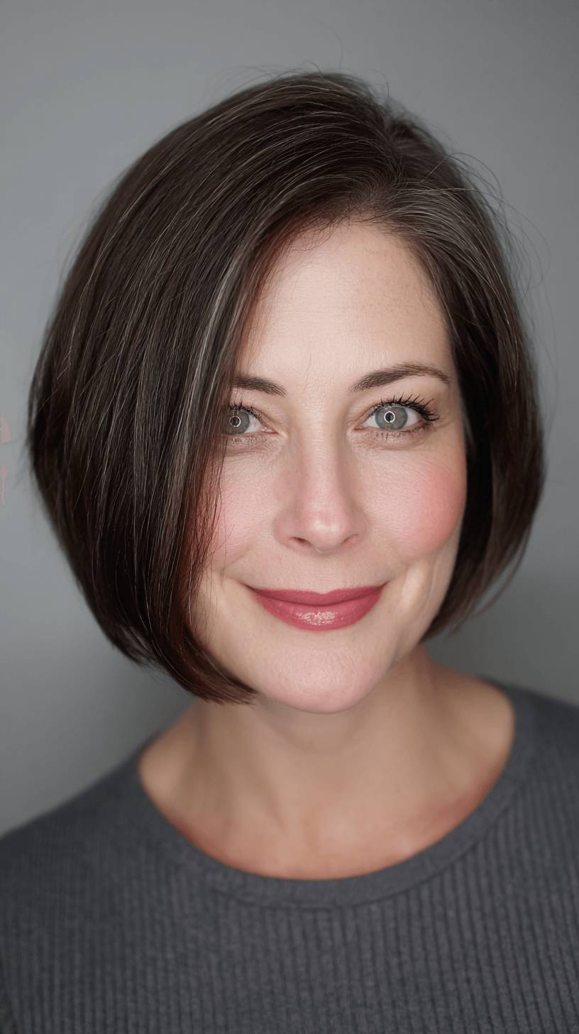Sleek Modern Bob with Subtle Side Part