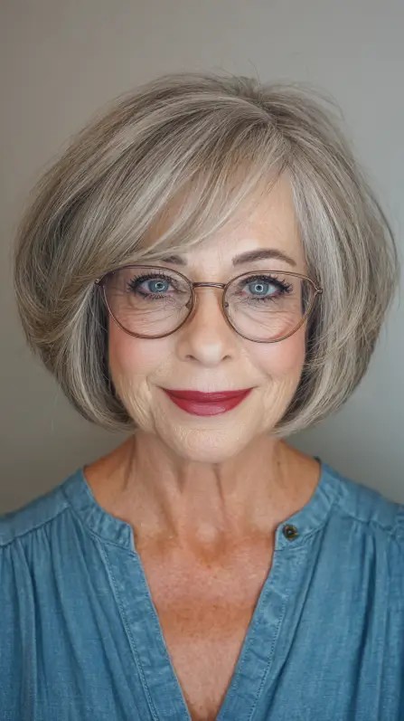 Softly Curled Chin-Length Bob with Subtle Volume