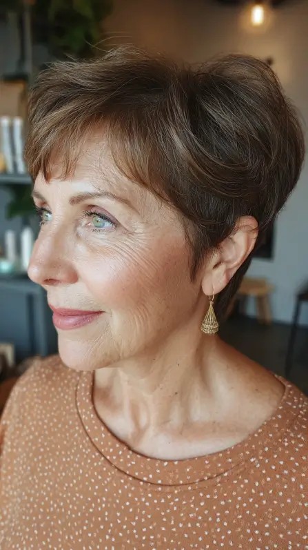 Softly Textured Stacked Pixie Cut