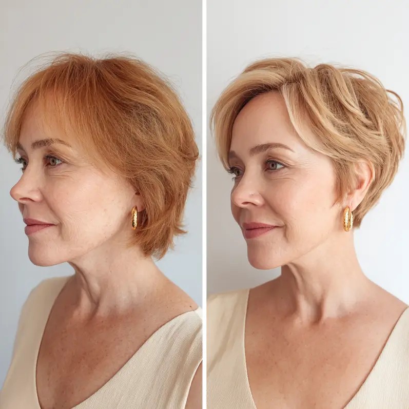 Softly Textured Stacked Pixie with Subtle Highlights