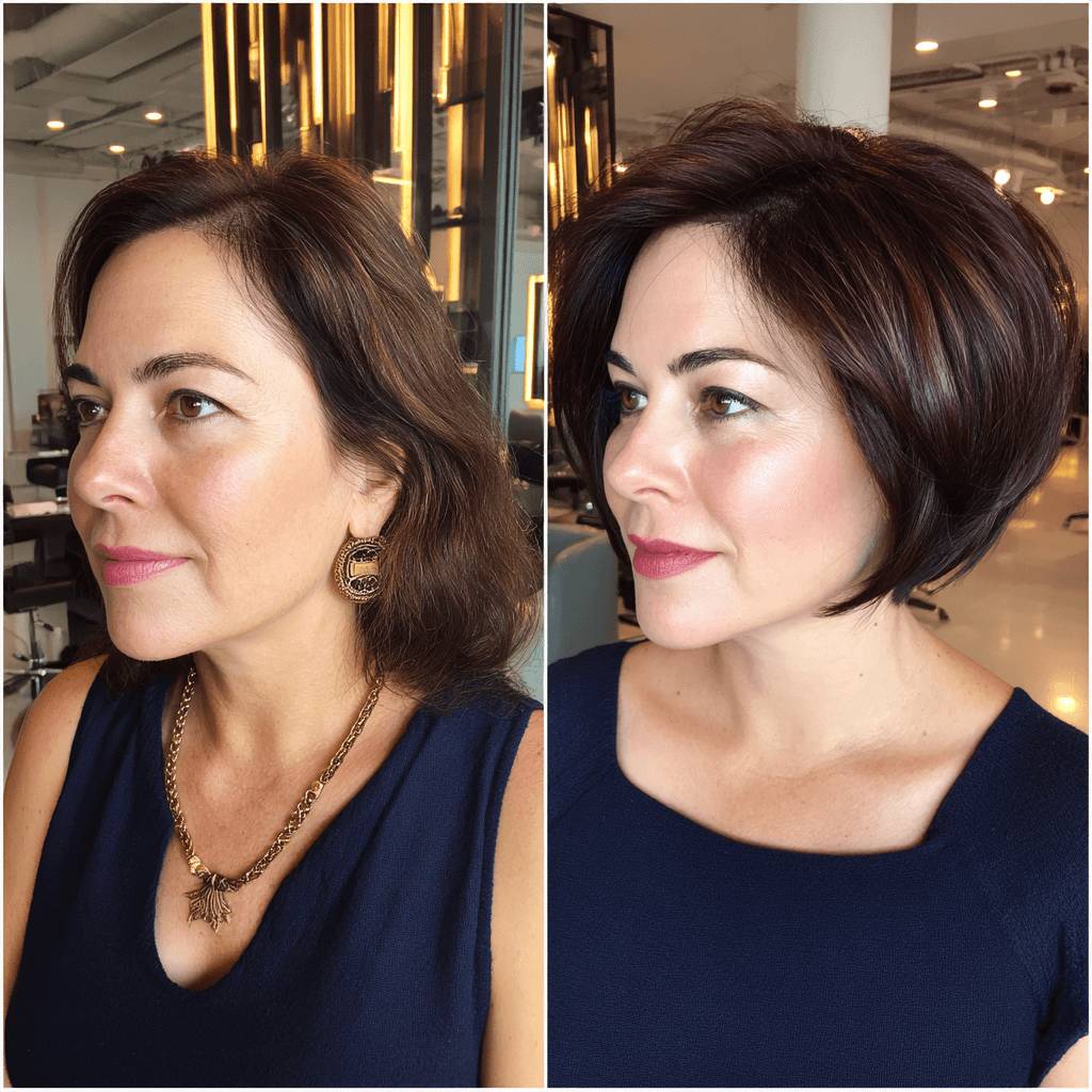 Stylish Rich Mahogany A-Line Bob with Soft Layers