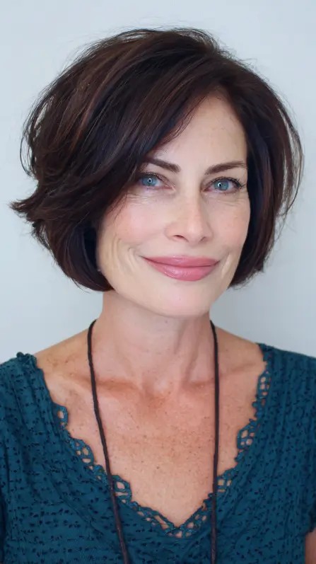 Stylish Textured A-Line Bob with Flattering Volume