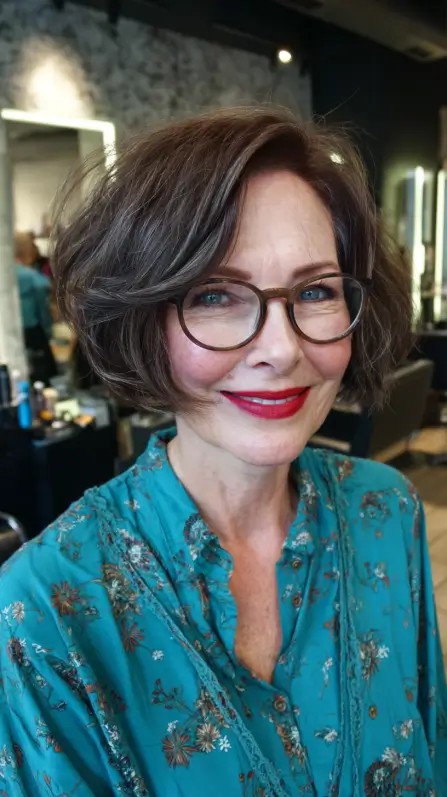 Stylish Textured Chin-Length Bob with Soft Volume