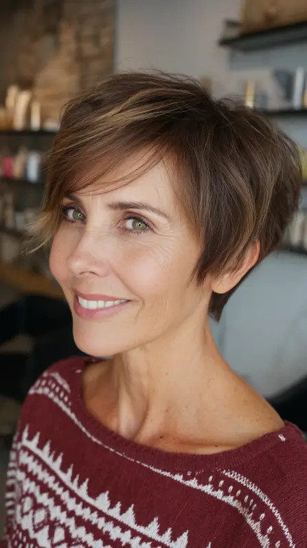 Stylish Textured Stacked Pixie Cut