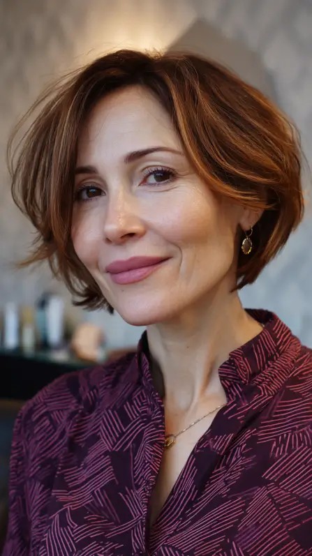 Textured Chin-Length Bob with Soft Face-Framing Layers