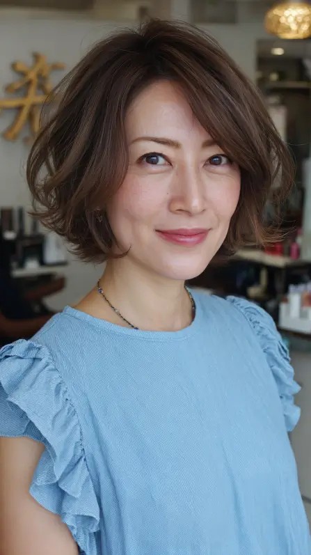 Textured Chin-Length Bob with Soft Volume