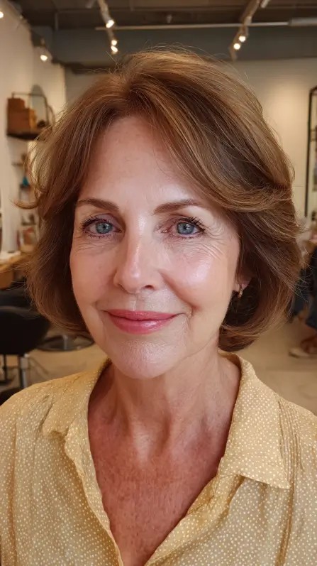 Textured Chin-Length Bob with Soft Waves