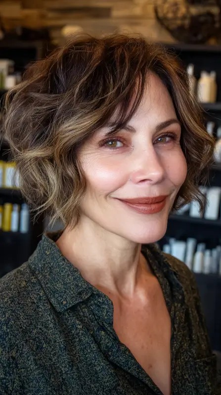 Textured Chin-Length Bob with Subtle Highlights