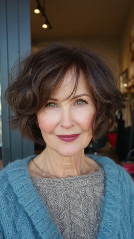 Textured Micro Bob with Soft Curls