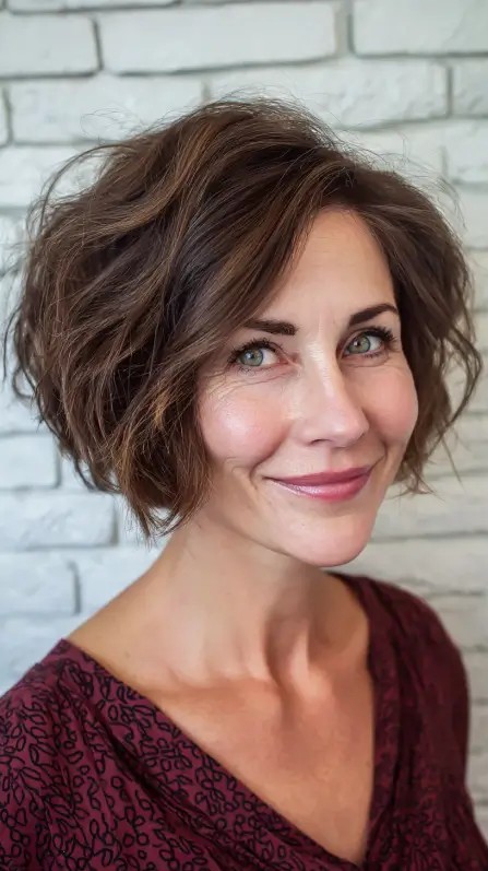 Textured Short Bob with Soft Waves