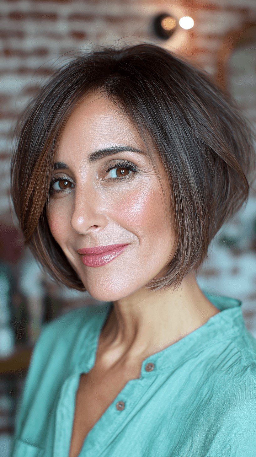 Textured Short Bob with Subtle Movement