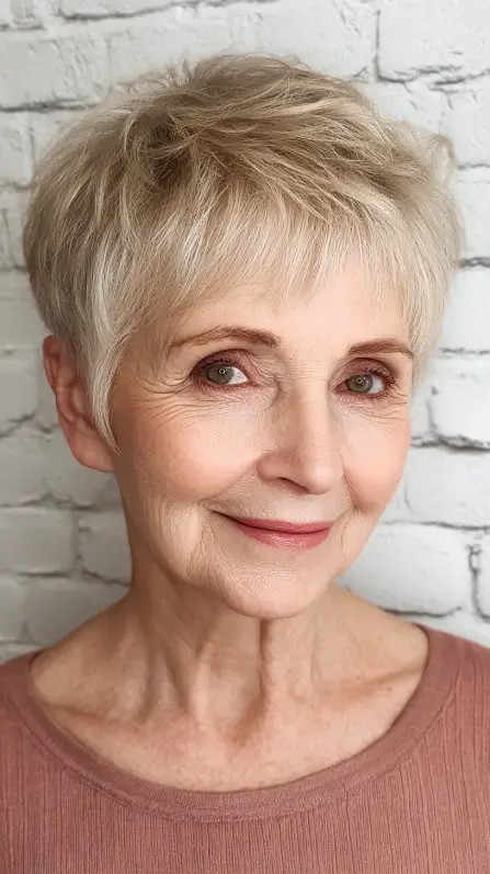 Textured Short Pixie with Gentle Layers