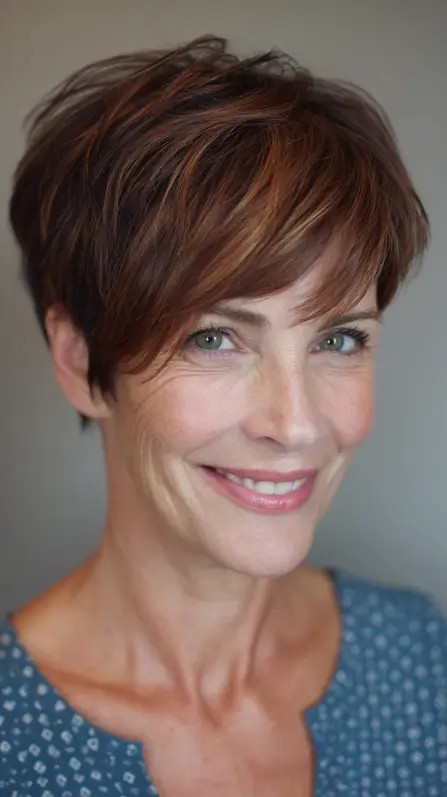 Textured Short Pixie with Subtle Highlights