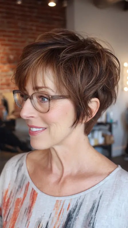 Textured Stacked Pixie Cut with Soft Layers