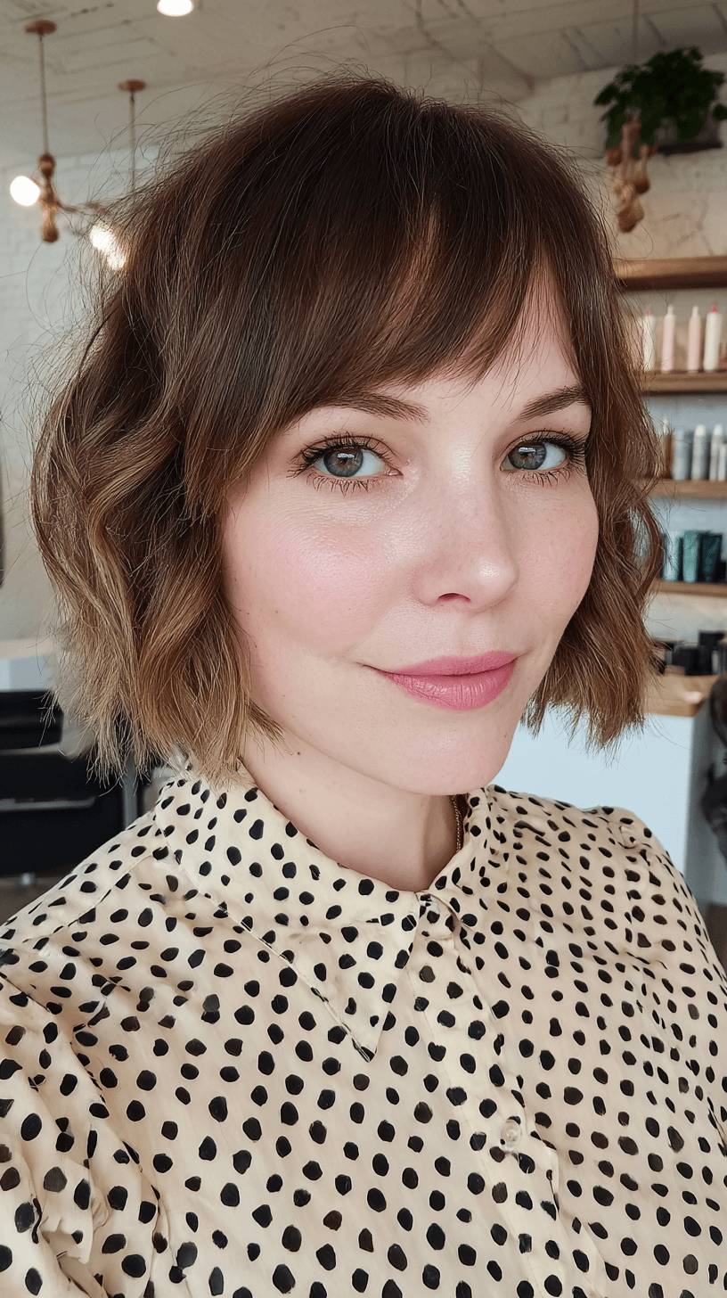 Textured Wavy Bob with Face-Framing Layers