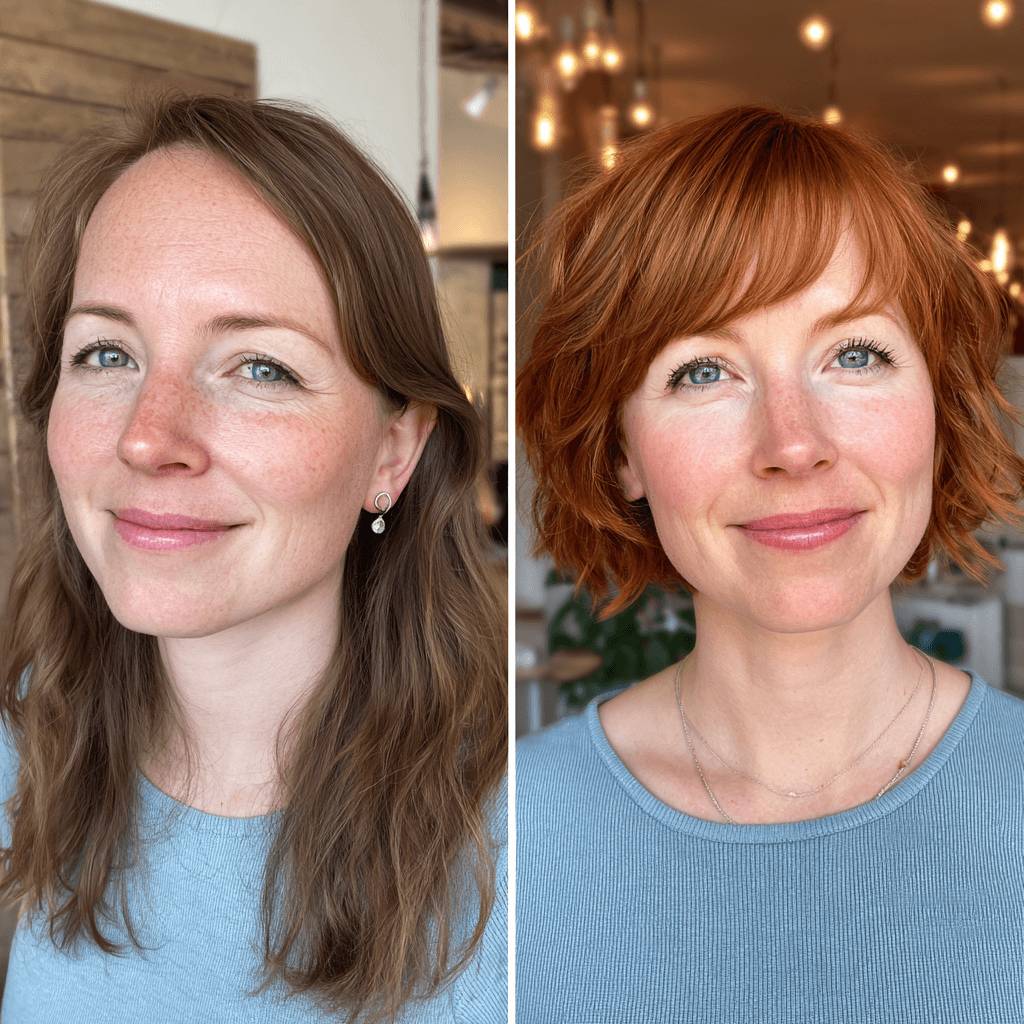 Vibrant Copper Curly Crop with Soft Texture