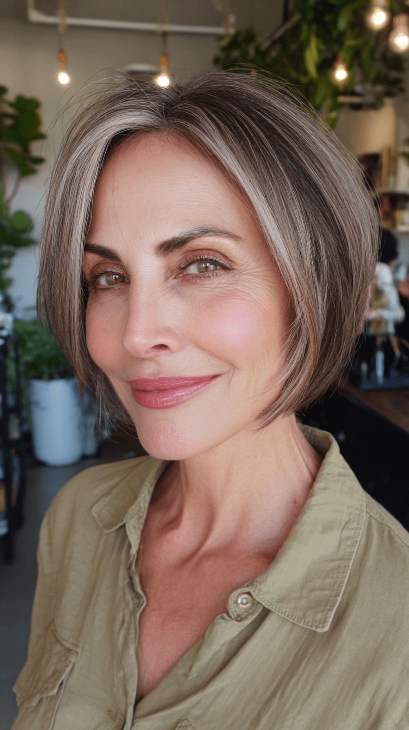 Modern Textured Bob with Subtle Highlights