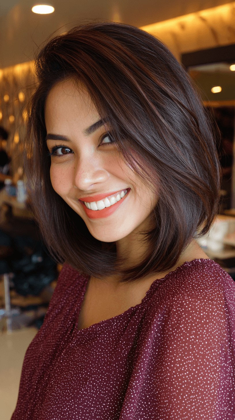 Chic Layered Bob with Subtle Highlights
